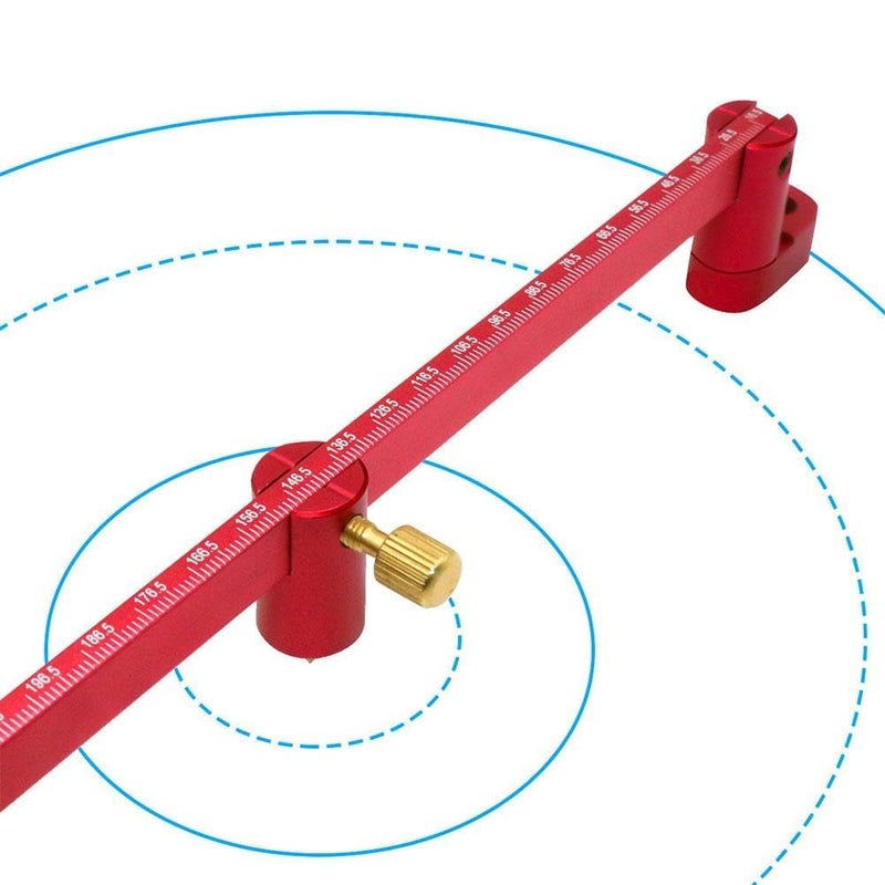 JCFANTS 300mm Woodworking Compass Tool, Woodworking Compass Scriber, Large Compass for Woodworking, Circle Compass Woodworking Scribing Circle Ruler Marking Gauge Circle Marking Tool - Red - Image 5